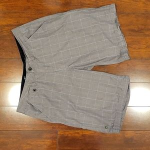 Gotcha Men's Grey Plaid Shorts- Size 38